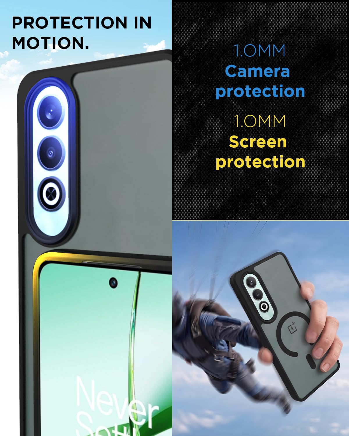 OnePlus Nord CE4 5G Back Cover Case | Sleek Hybrid - Matte Black Magnetic
