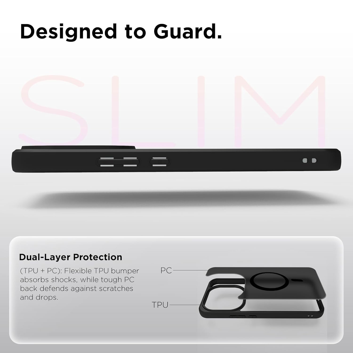 iQOO 15 5G Back Cover Case | Sleek Hybrid - Matte Black Magnetic