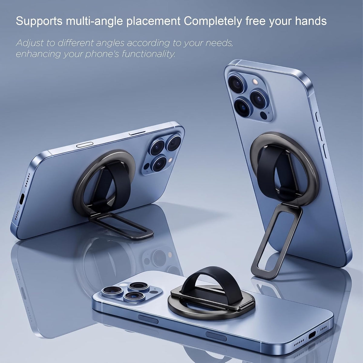 Magnetic Phone Grip & Stand | 2-in-1 Silicone Finger Loop - Grey