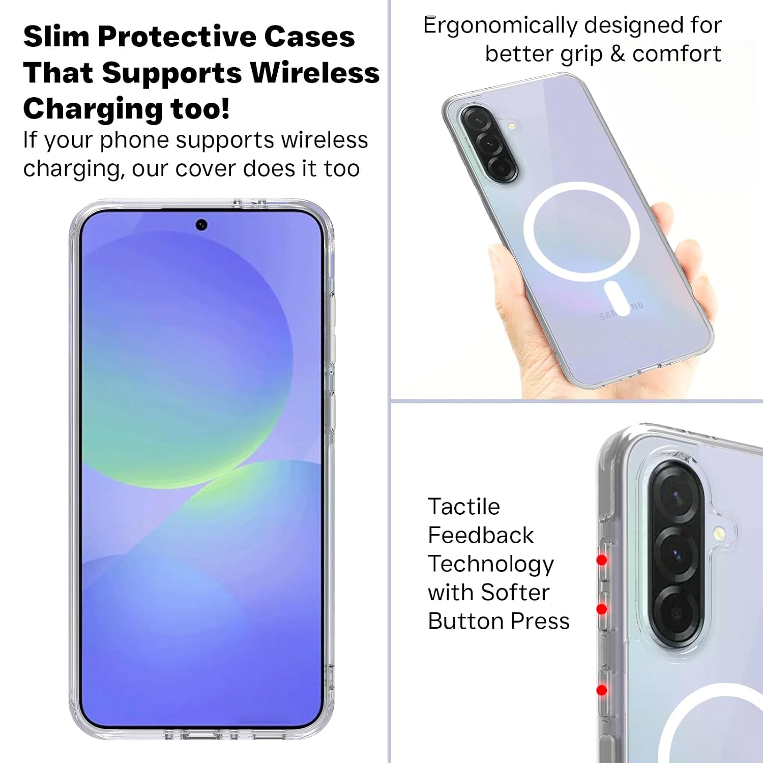 Samsung Galaxy A36 Back Cover Case | Clear Hybrid - Clear Magnetic