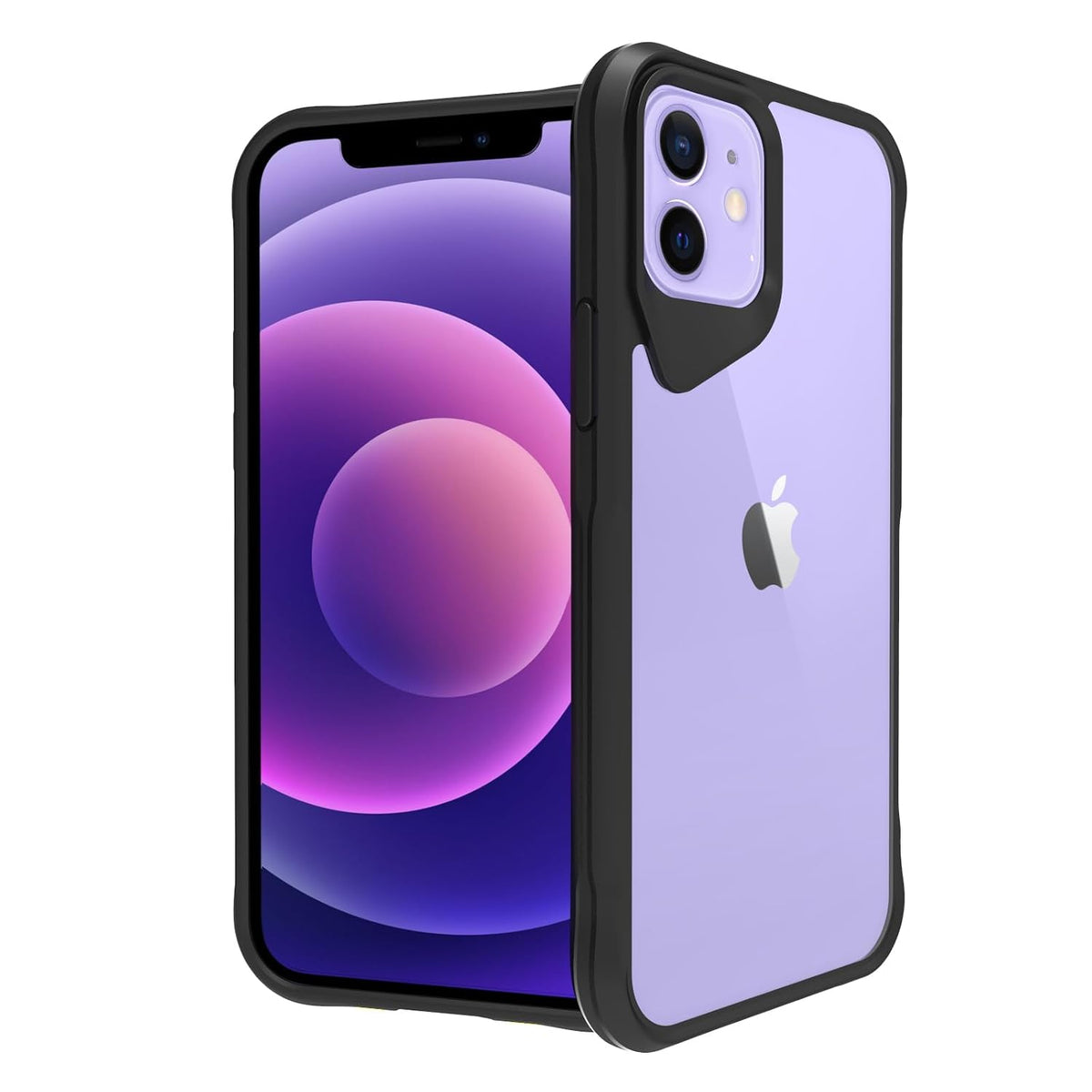 iPhone 12 Back Cover Case |  Tough Hybrid - Clear Black