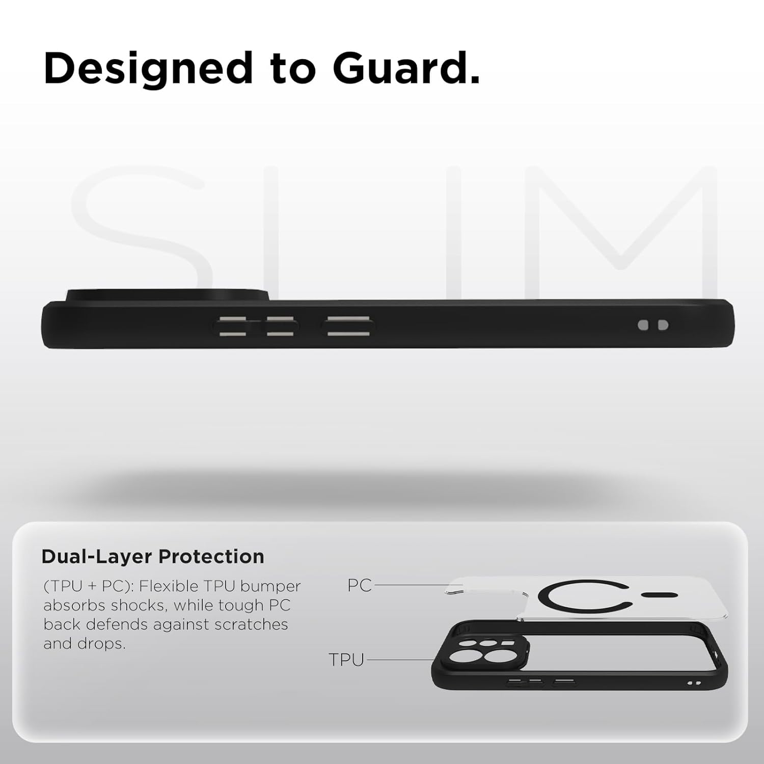 Vivo V70 / V70 Elite 5G Back Cover Case | Sleek Hybrid - Clear Black Magnetic