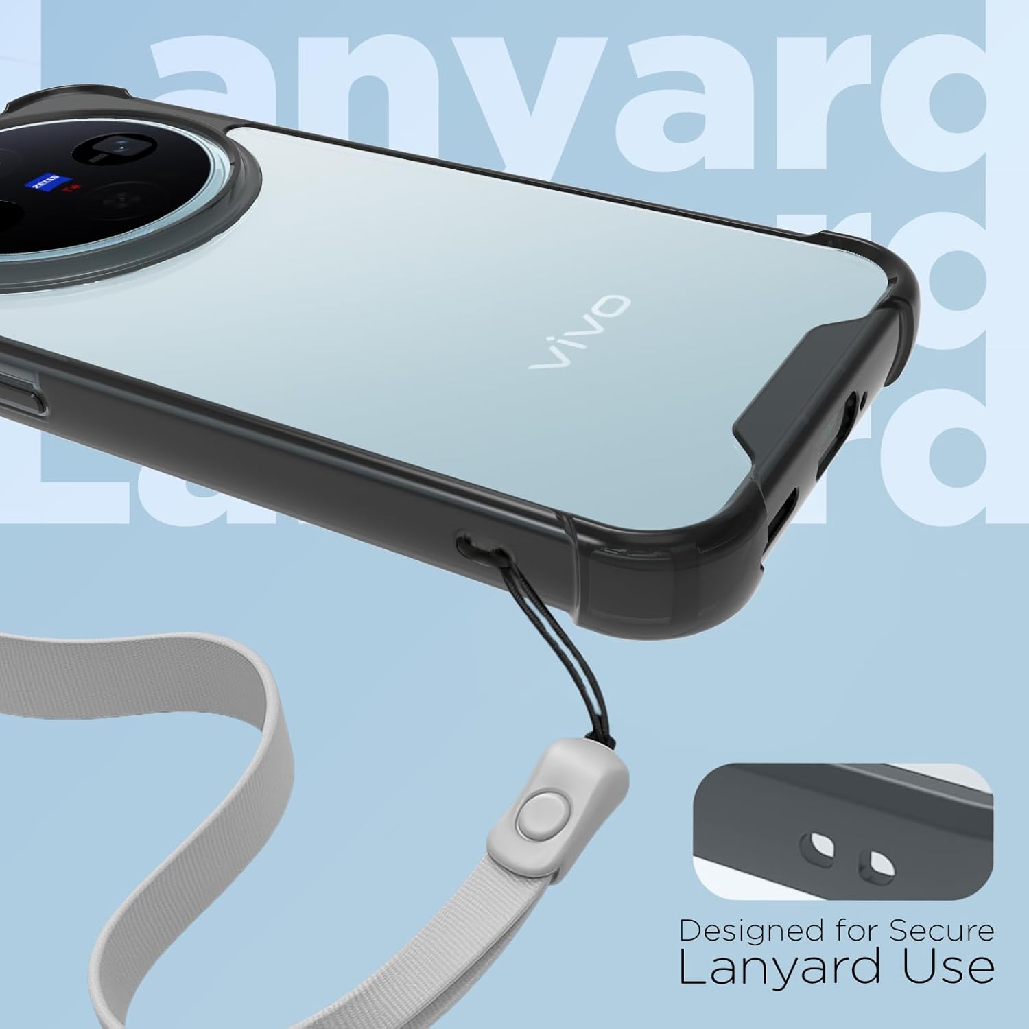 Vivo X300 5G Back Cover Case | Clear Hybrid - Clear Smoke