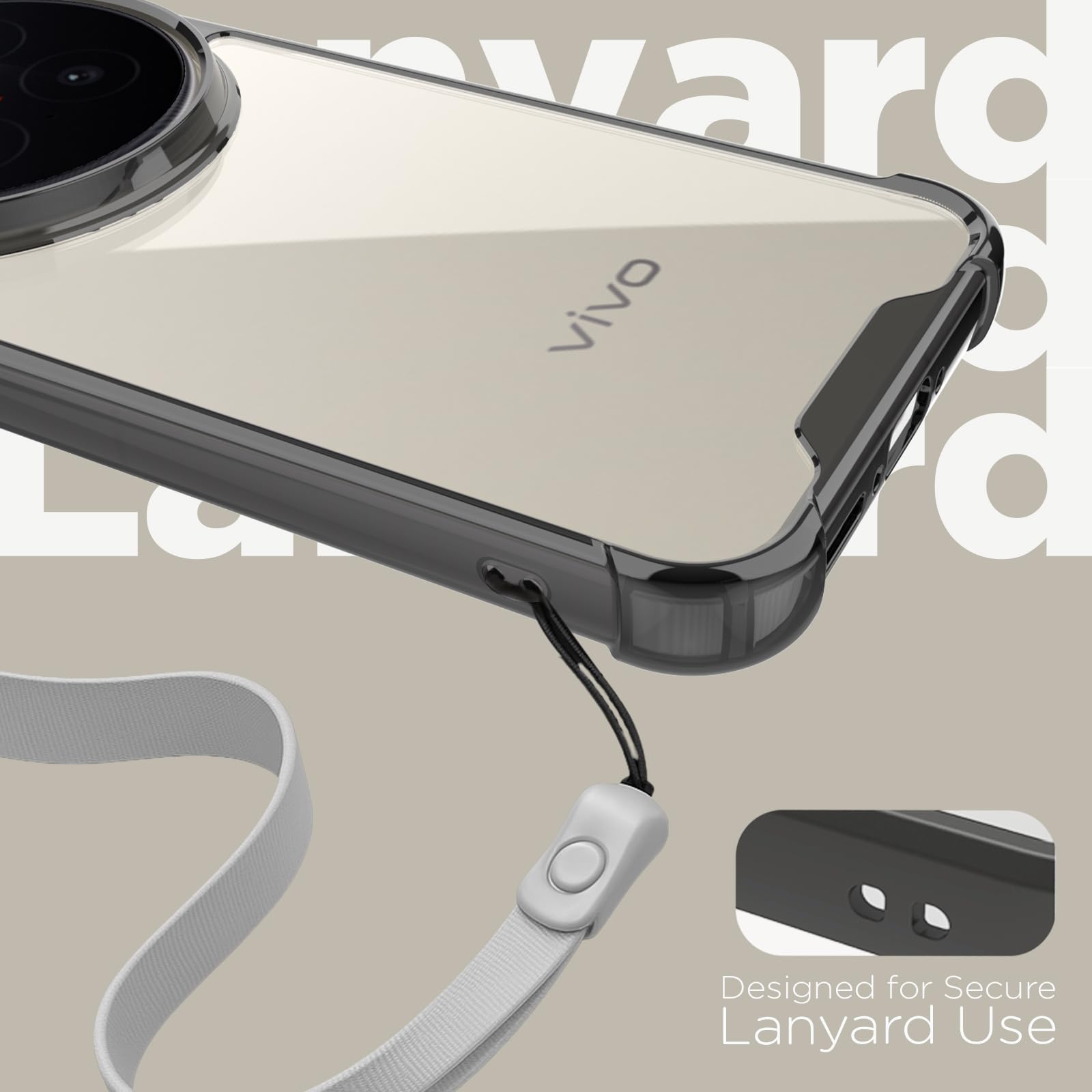 Vivo X300 Pro 5G Back Cover Case | Clear Hybrid - Clear Smoke
