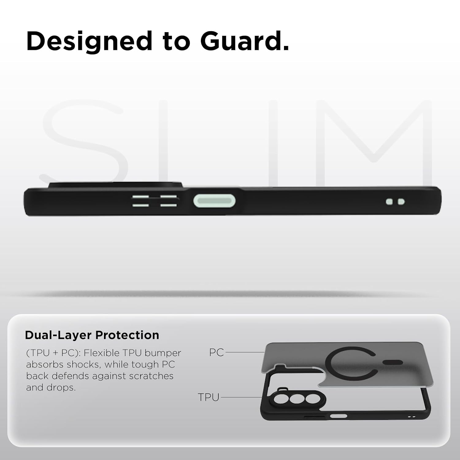 OnePlus Nord CE6 Lite 5G Back Cover Case | Sleek Hybrid - Matte Black Magnetic