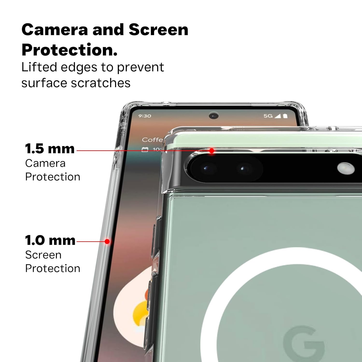 Google Pixel 6A Back Cover Case | Clear Hybrid - Clear Magnetic