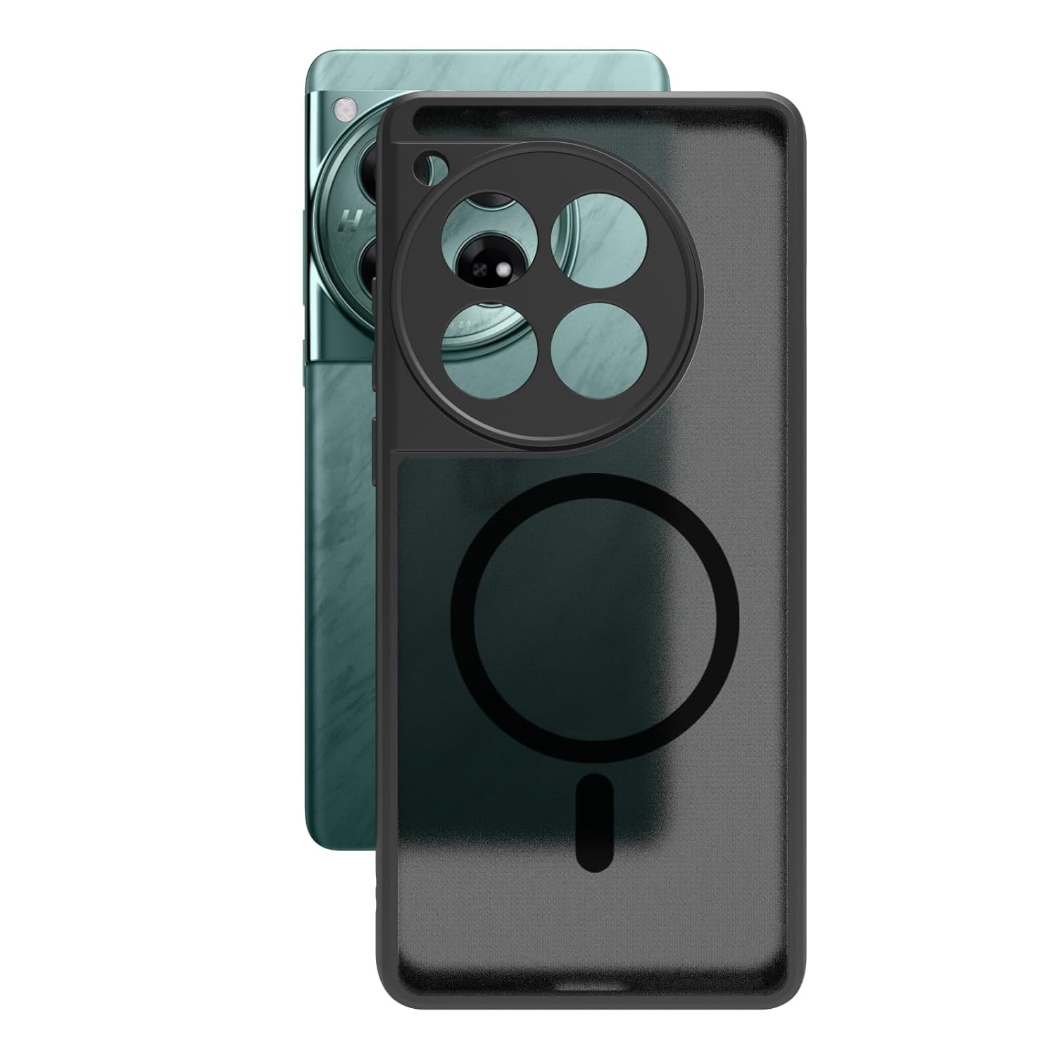 OnePlus 12 Back Cover Case | Sleek Hybrid - Smoke Black Magnetic