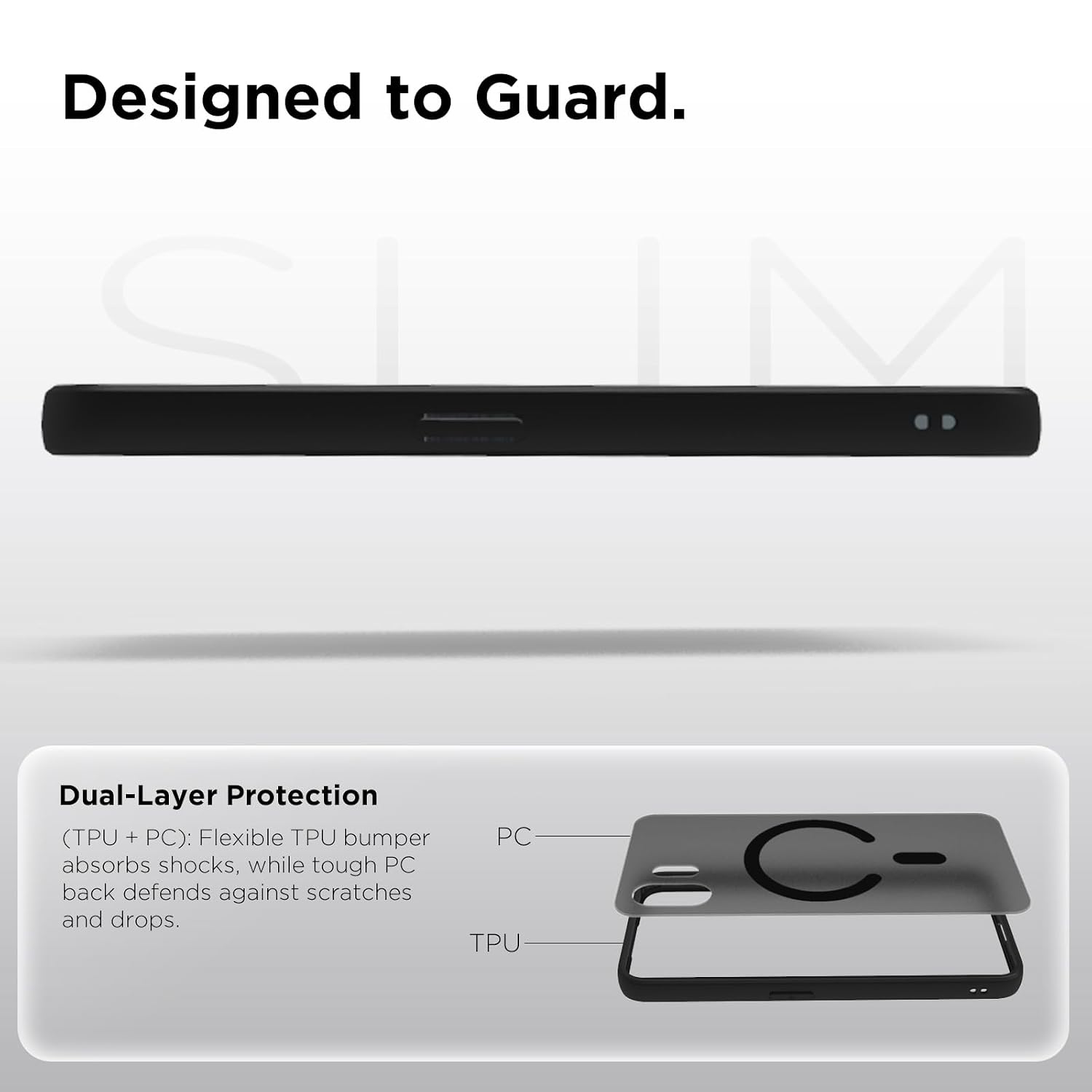 Nothing Phone 2 Back Cover Case | Sleek Hybrid - Matte Black Magnetic