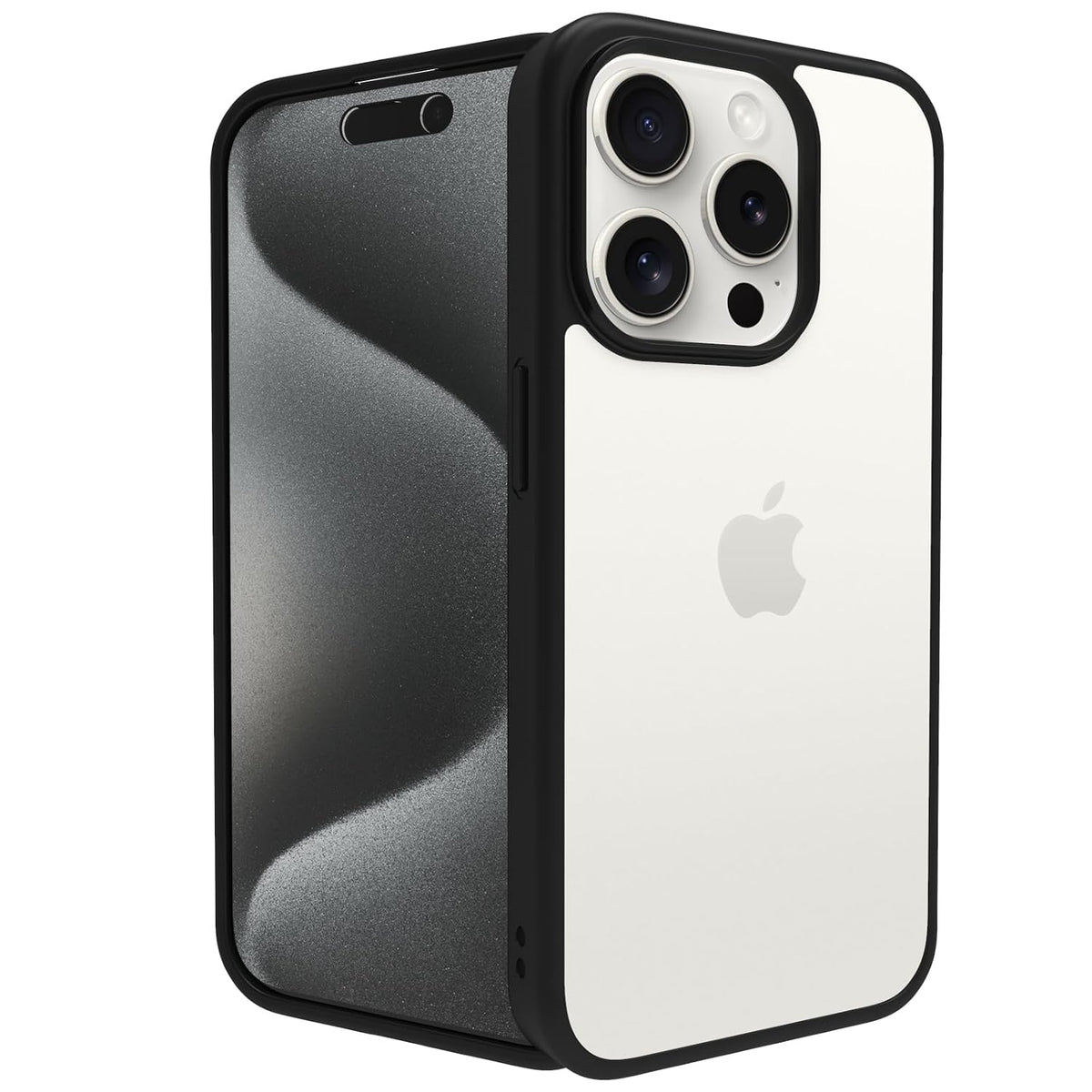 iPhone 15 Pro Back Cover Case | Sleek Hybrid - Clear Black