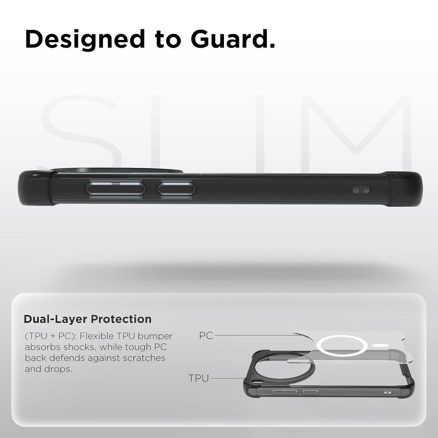 Vivo X300 5G Back Cover Case | Clear Hybrid - Clear Smoke Magnetic