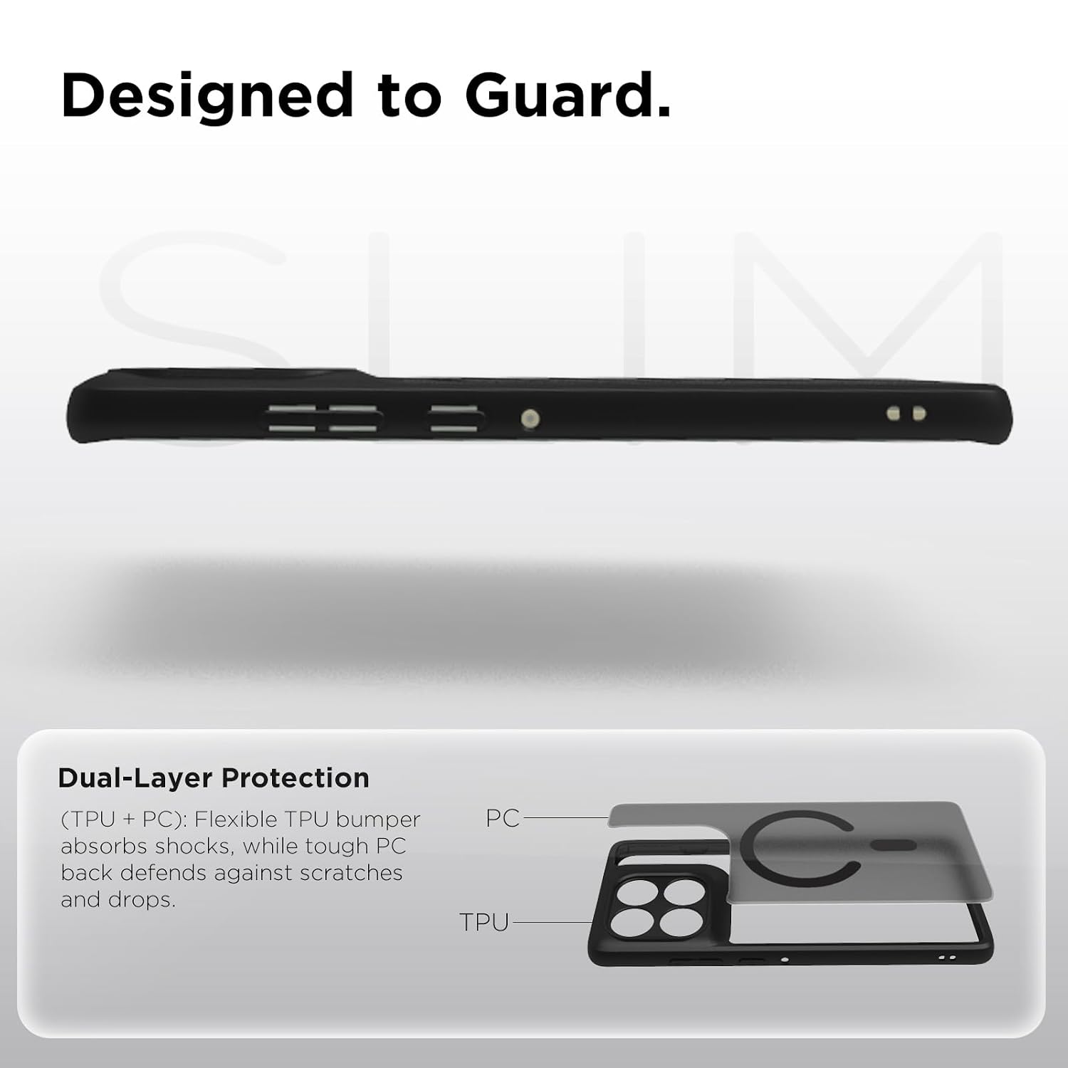 Motorola Edge 60 Pro 5G Back Cover Case | Sleek Hybrid - Matte Black Magentic