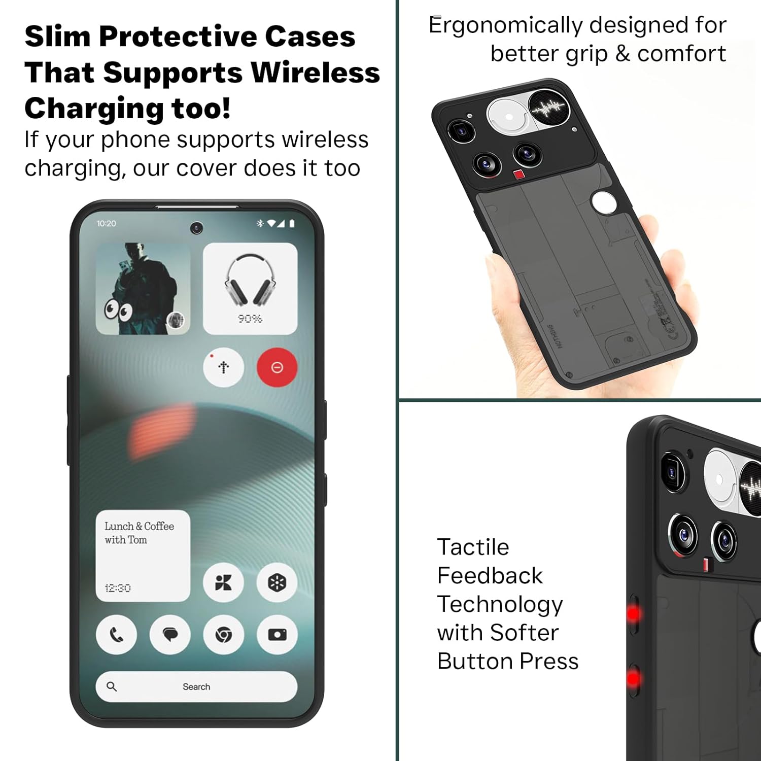 Nothing Phone 3 Back Cover Case | Sleek Hybrid - Matte Black