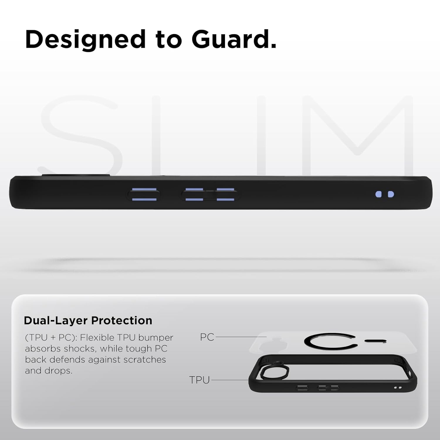 Google Pixel 10a Back Cover Case | Clear Hybrid - Smoke Black Magnetic