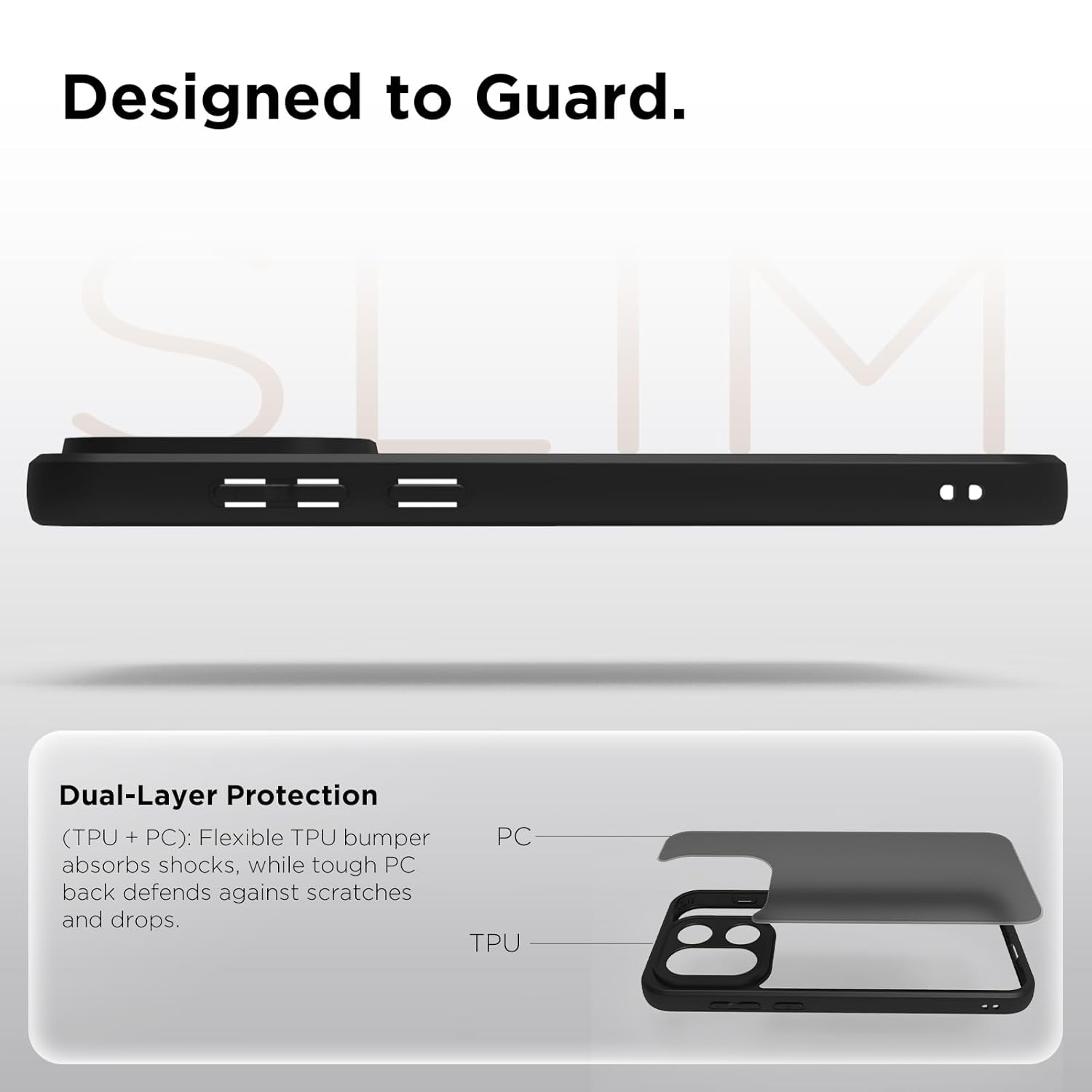 OnePlus 15 5G Back Cover Case | Sleek Hybrid - Matte Black