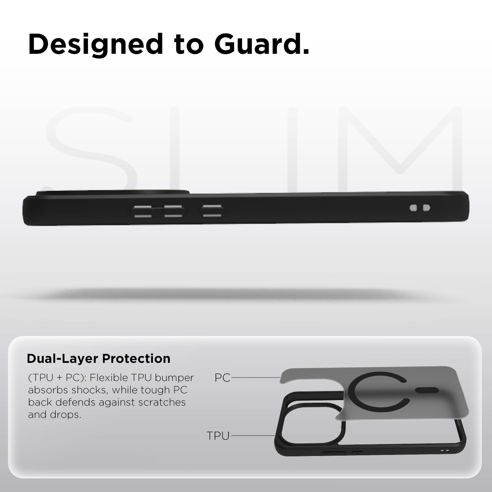 iQOO 15 5G Back Cover Case | Sleek Hybrid - Matte Black Magnetic