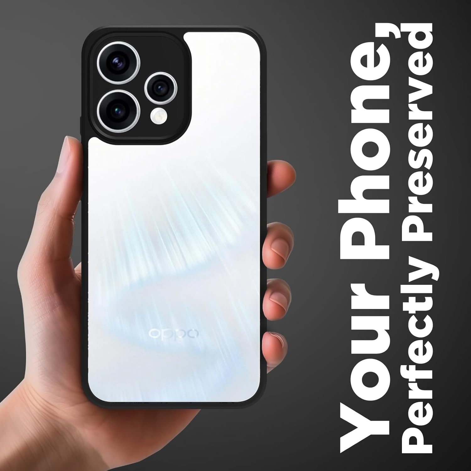OPPO Reno15 5G Back Cover Case | Sleek Hybrid - Clear Black