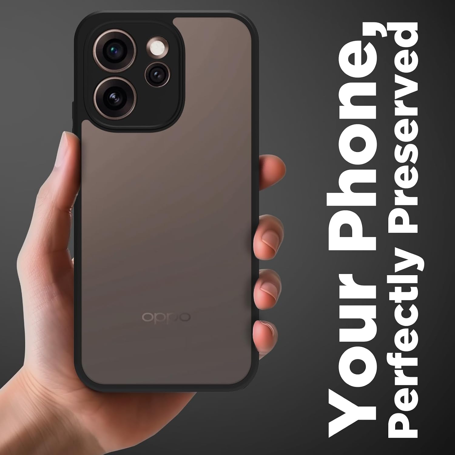 Oppo Reno15 Pro Back Cover Case | Sleek Hybrid - Clear Black