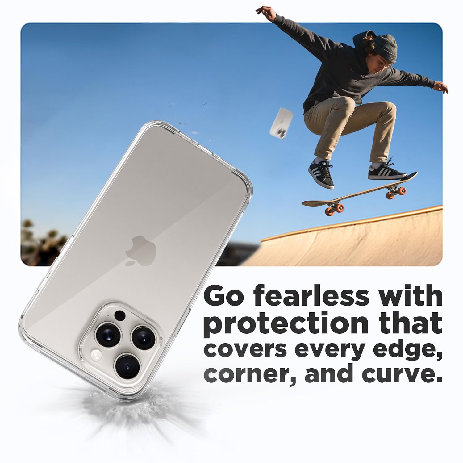 iPhone 15 Pro Max Back Cover Case | Clear Hybrid - Clear