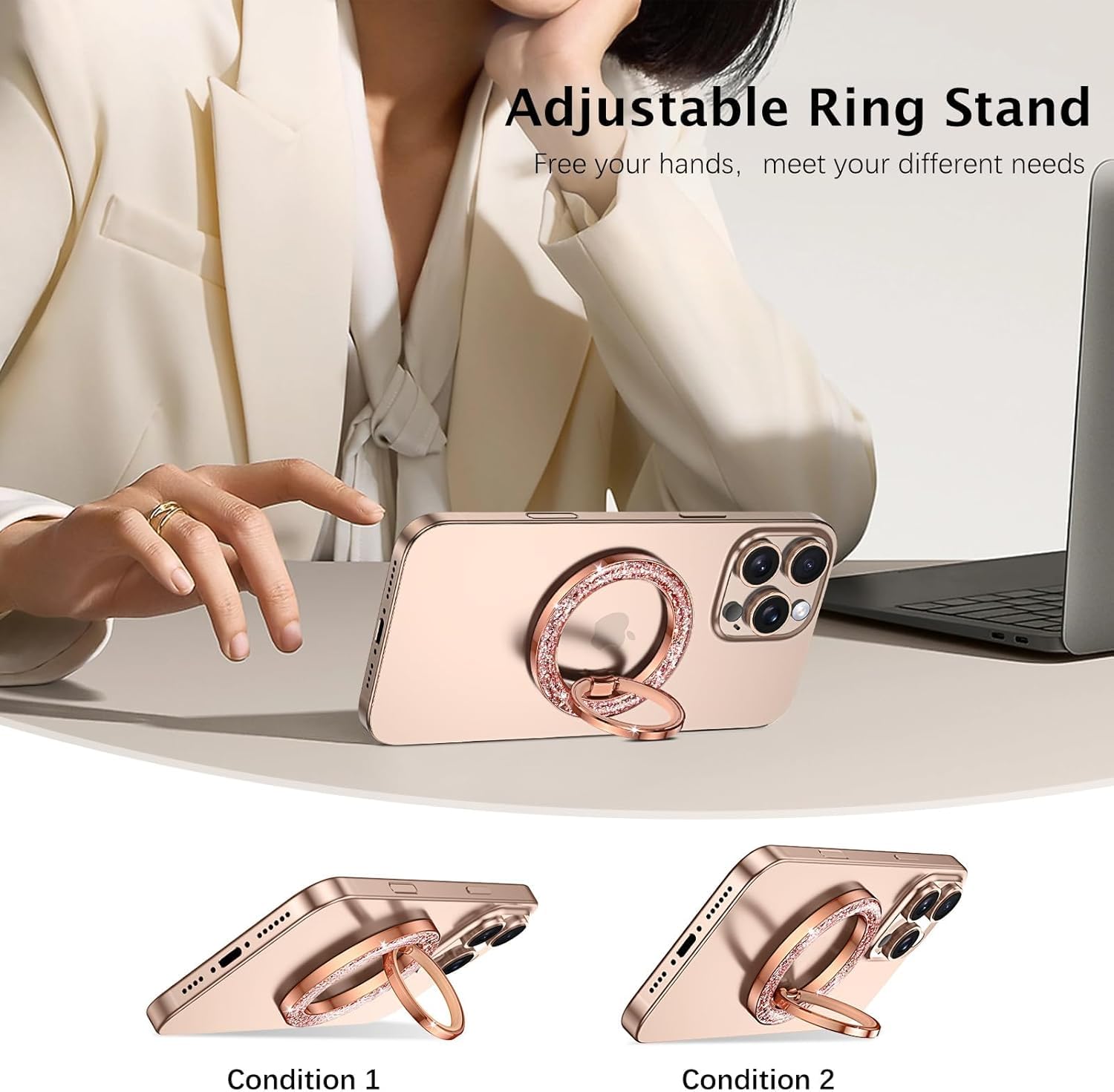 MagSafe Phone Grip & Stand | Ring Holder - Eternal Rose Gold