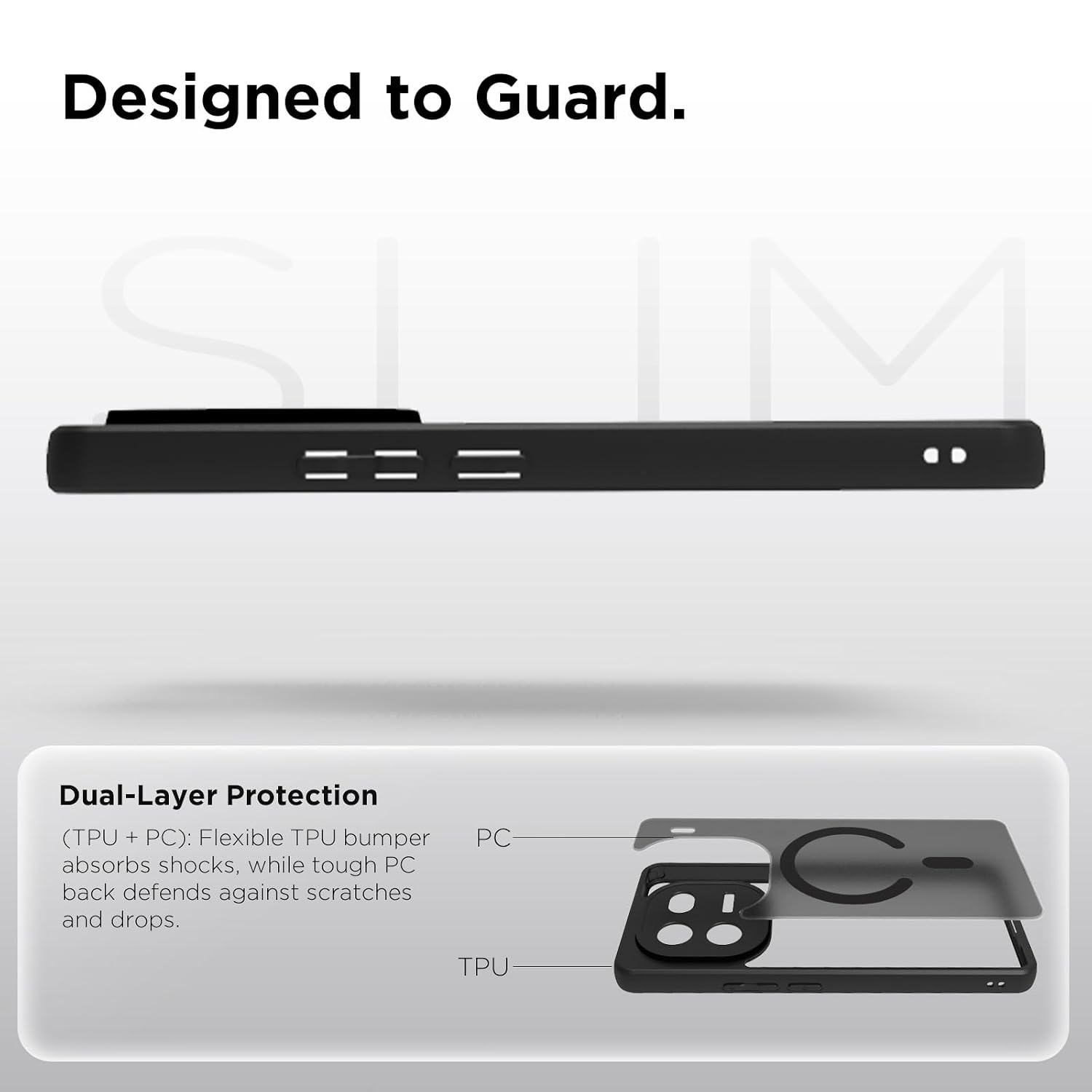 iQOO 12 5G Back Cover Case | Sleek Hybrid - Matte Black Magnetic