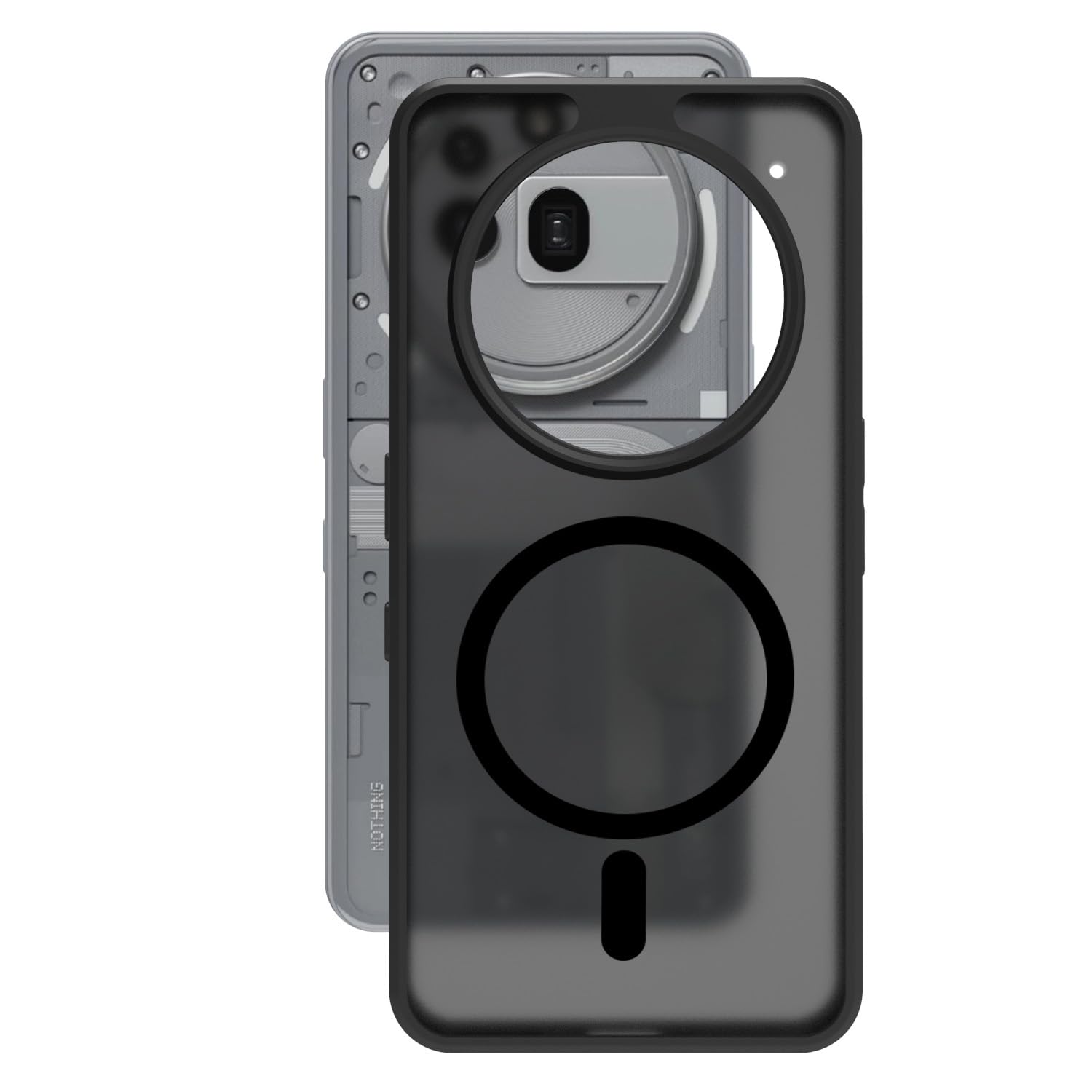 Nothing Phone 3a Pro Back Cover Case | Sleek Hybrid - Matte Black Magnetic