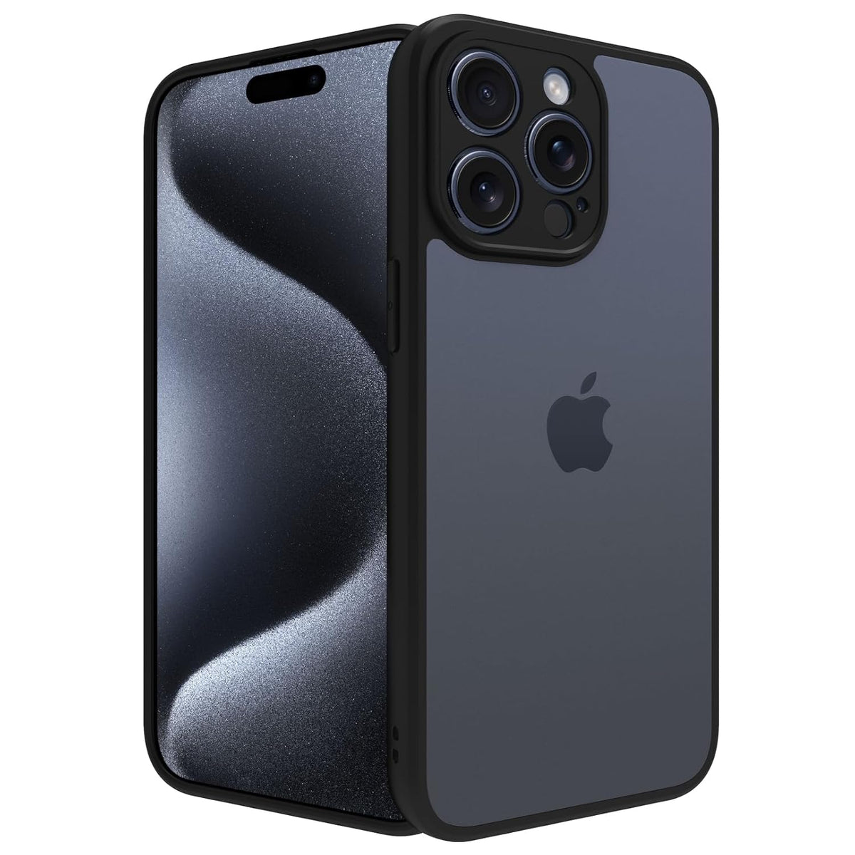 iPhone 15 Pro Max Back Cover Case | Sleek Hybrid - Clear Black