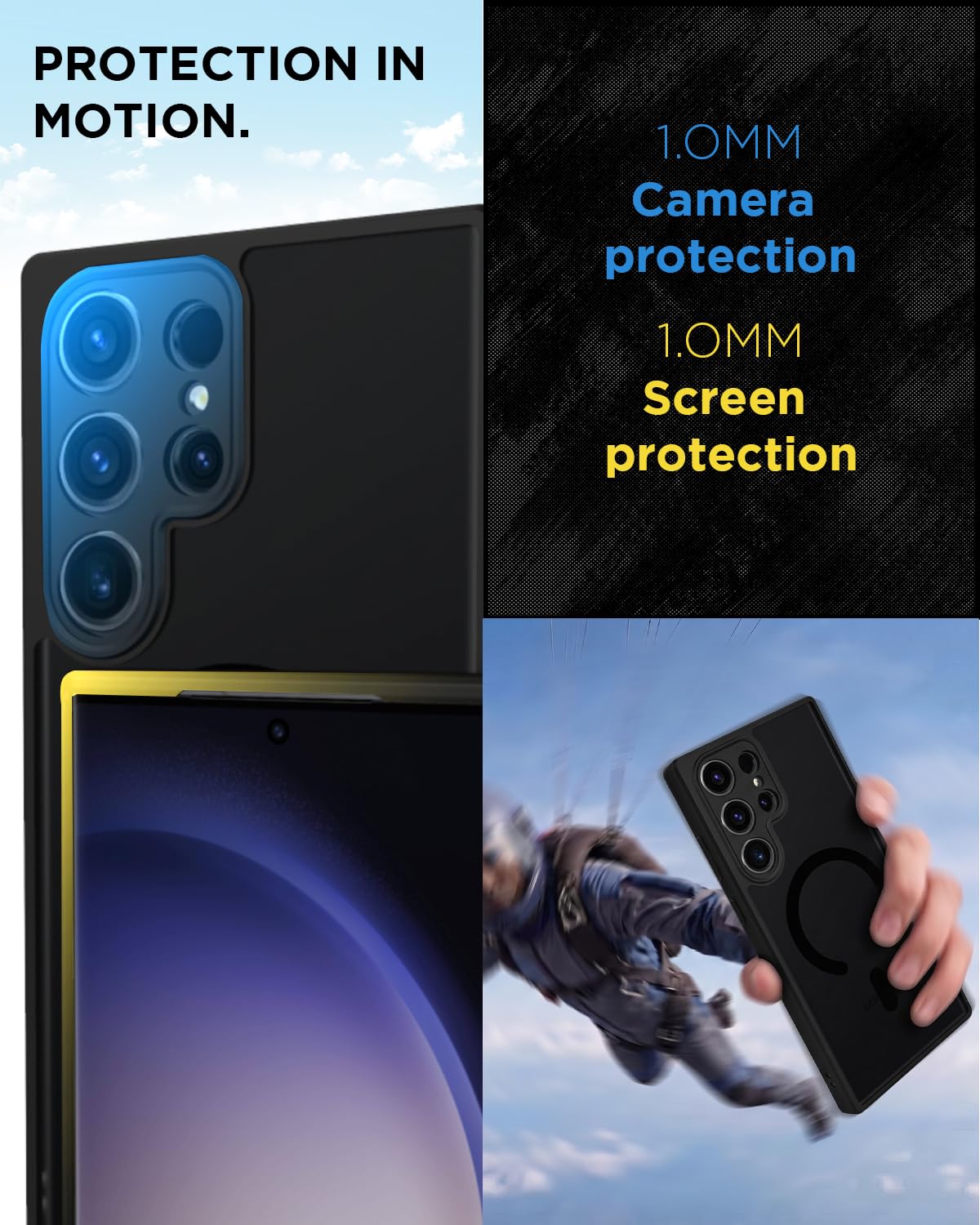 Samsung Galaxy S23 Ultra Back Cover Case | Sleek Hybrid - Matte Black Magnetic