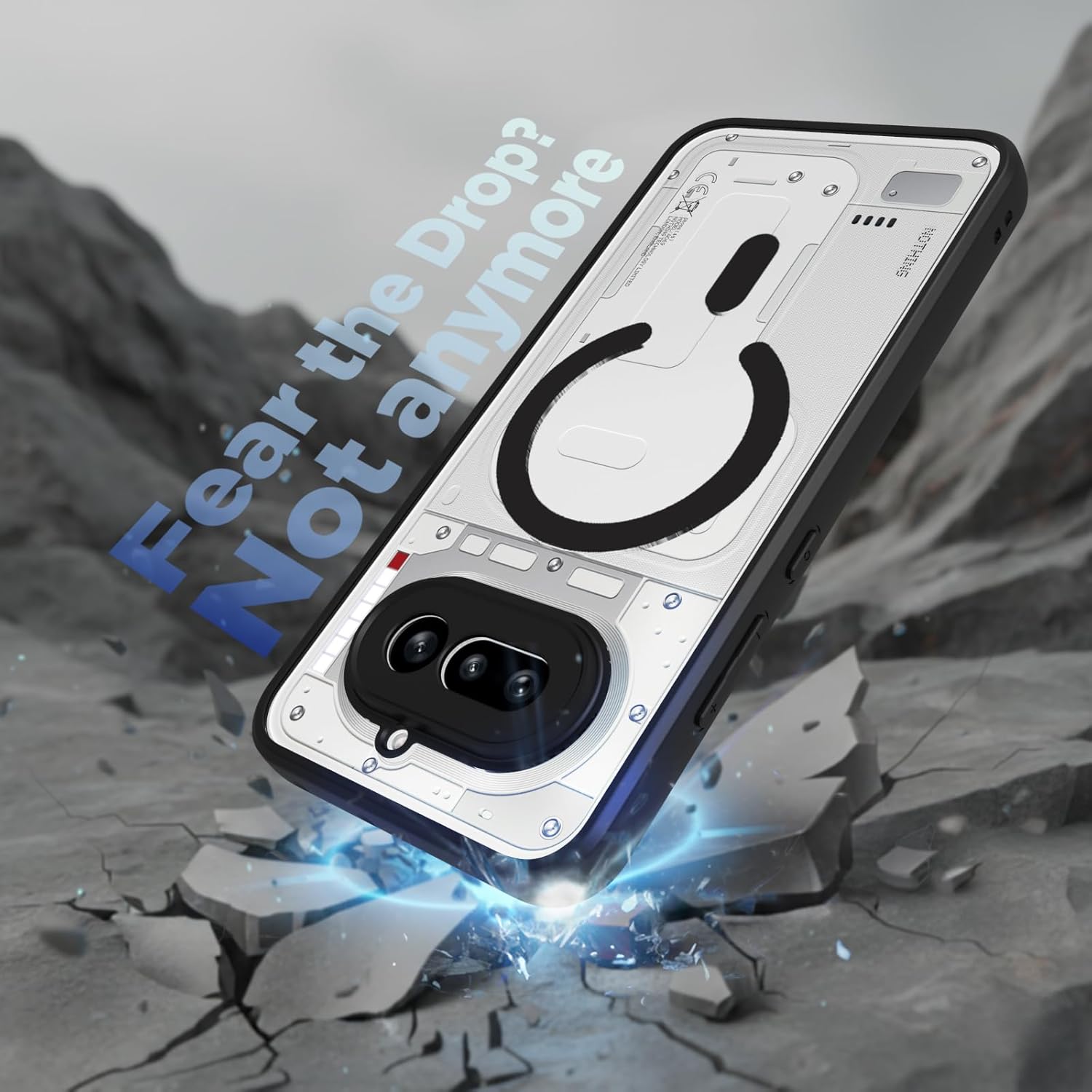 Nothing Phone 4a 5G Back Cover Case | Clear Hybrid - Clear Black Magnetic