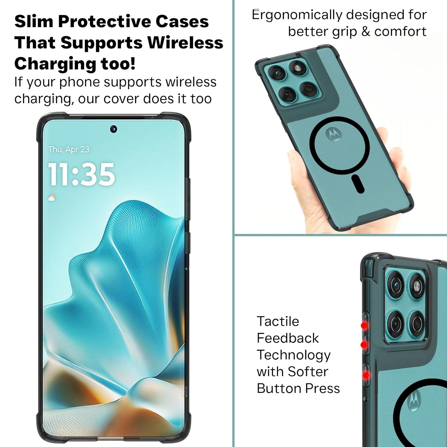 Motorola Edge 60 Fusion / Edge 60 Back Cover Case | Clear Hybrid - Clear Magnetic