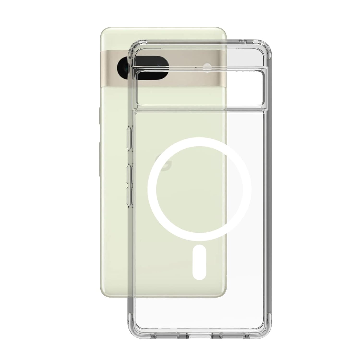 Google Pixel 7 Back Cover Case | Clear Hybrid - Clear Magnetic