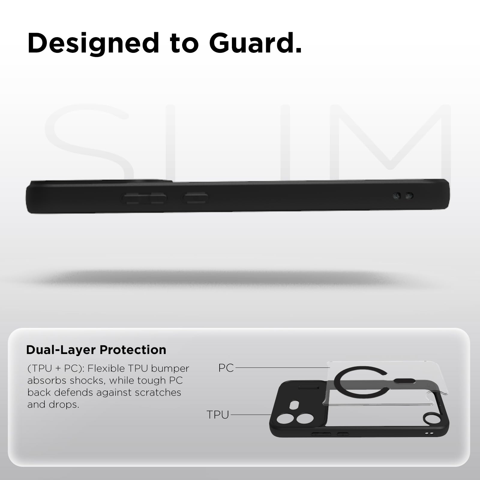 Nothing Phone 4b Back Cover Case | Sleek Hybrid - Clear Black Magnetic