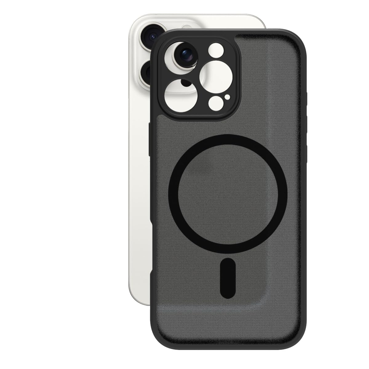 iPhone 16 Pro Max Back Cover Case | Sleek Hybrid - Matte Black Magnetic