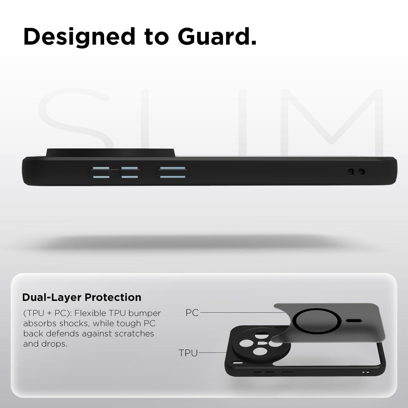 Vivo X300 5G Back Cover Case | Sleek Hybrid - Matte Black Magnetic