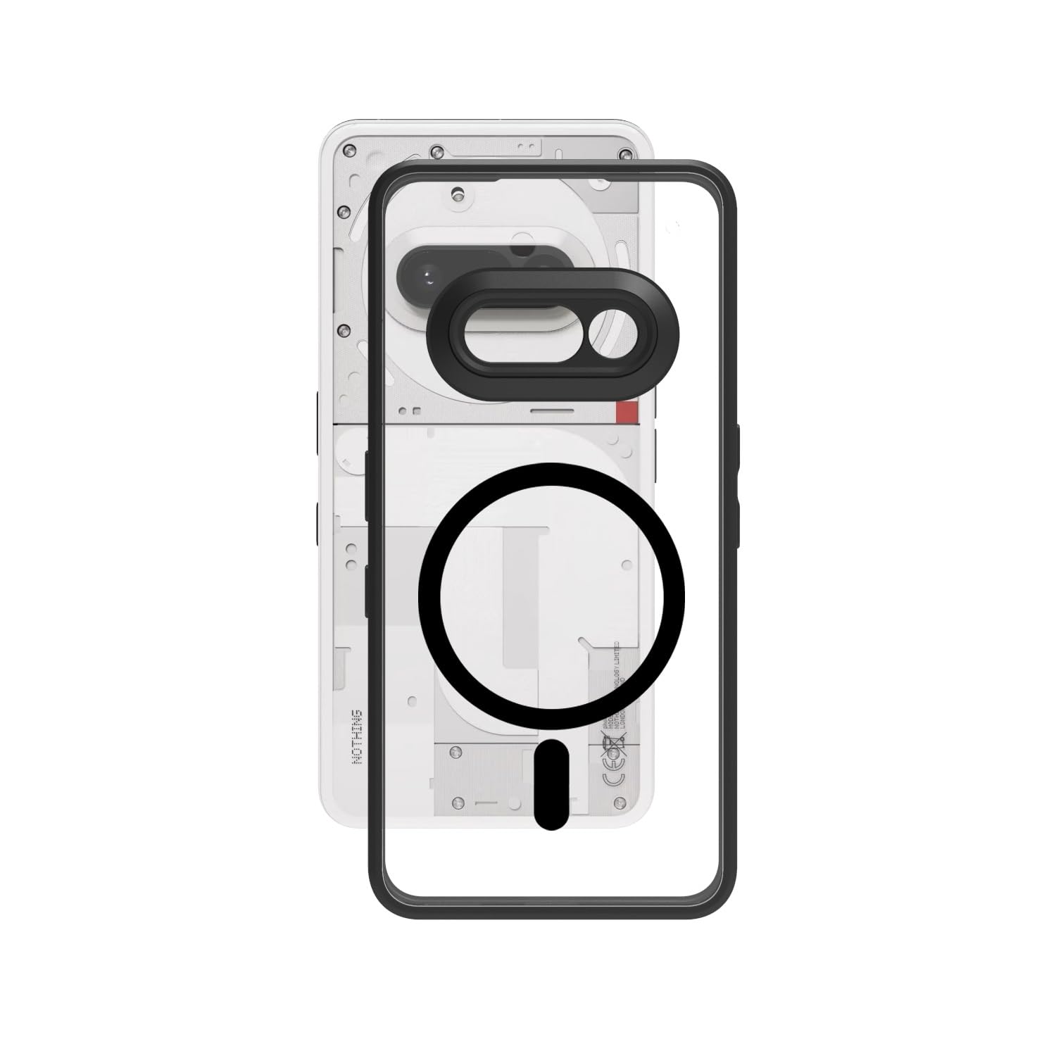 Nothing Phone 3a Back Cover Case | Clear Hybrid - Clear Black Magnetic