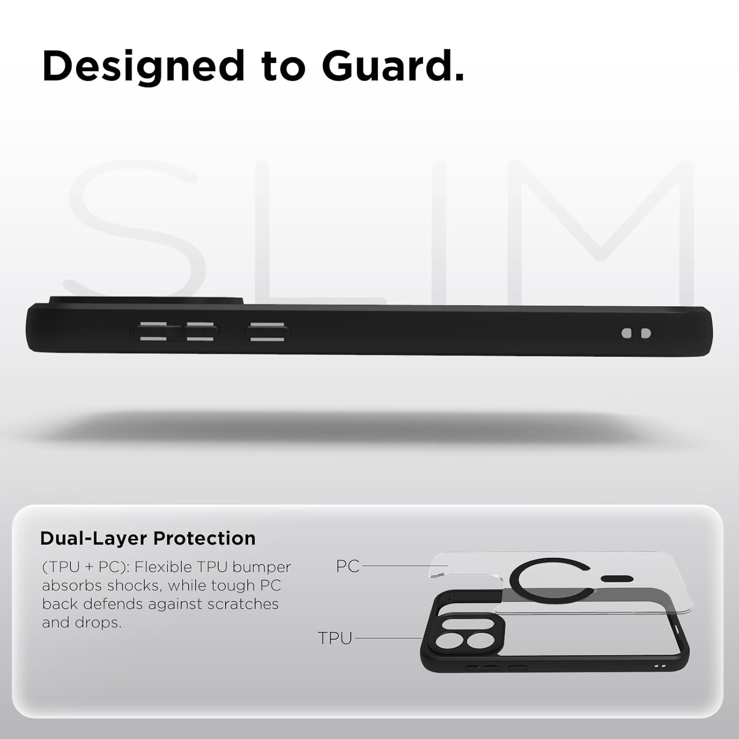 OnePlus Nord 6 5G / Nord CE 6 5G Back Cover Case | Clear Hybrid - Clear Black Magnetic
