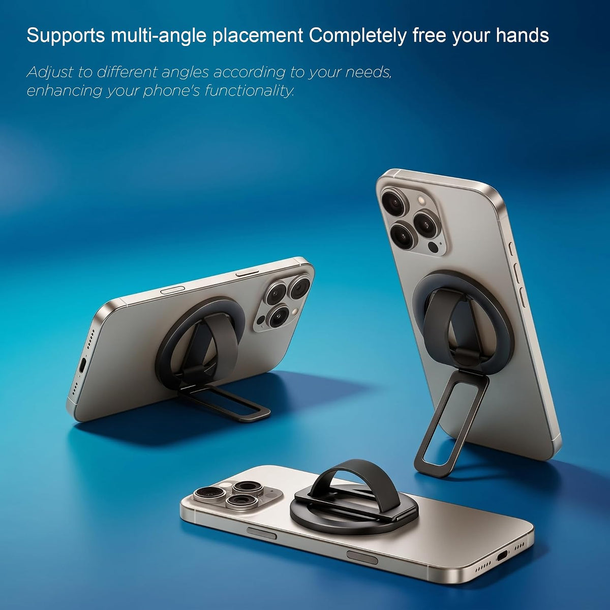 Magnetic Phone Grip & Stand | 2-in-1 Silicone Finger Loop - Black