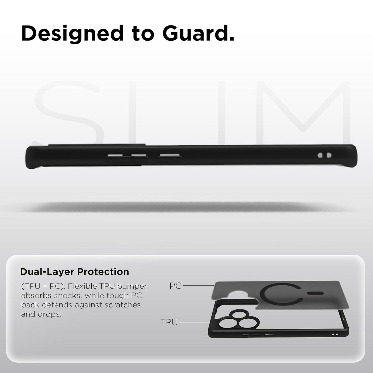Realme GT 6 / GT 6T 5G Back Cover Case | Sleek Hybrid - Matte Black Magnetic
