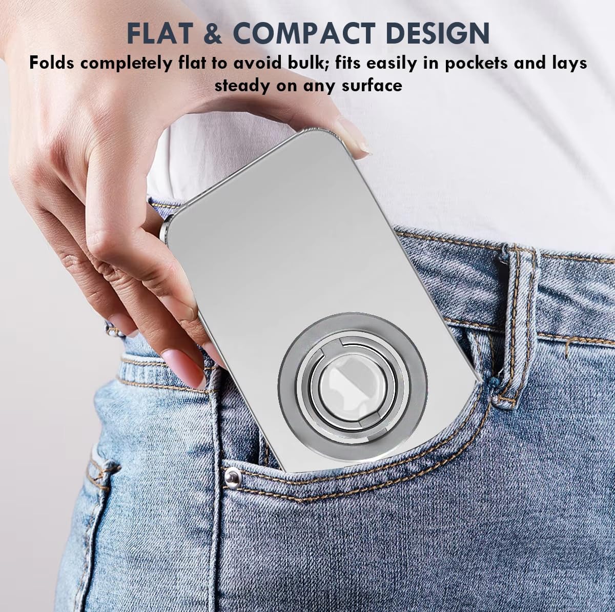 MagSafe Phone Grip & Stand | Dual Ring Holder - Silver Storm