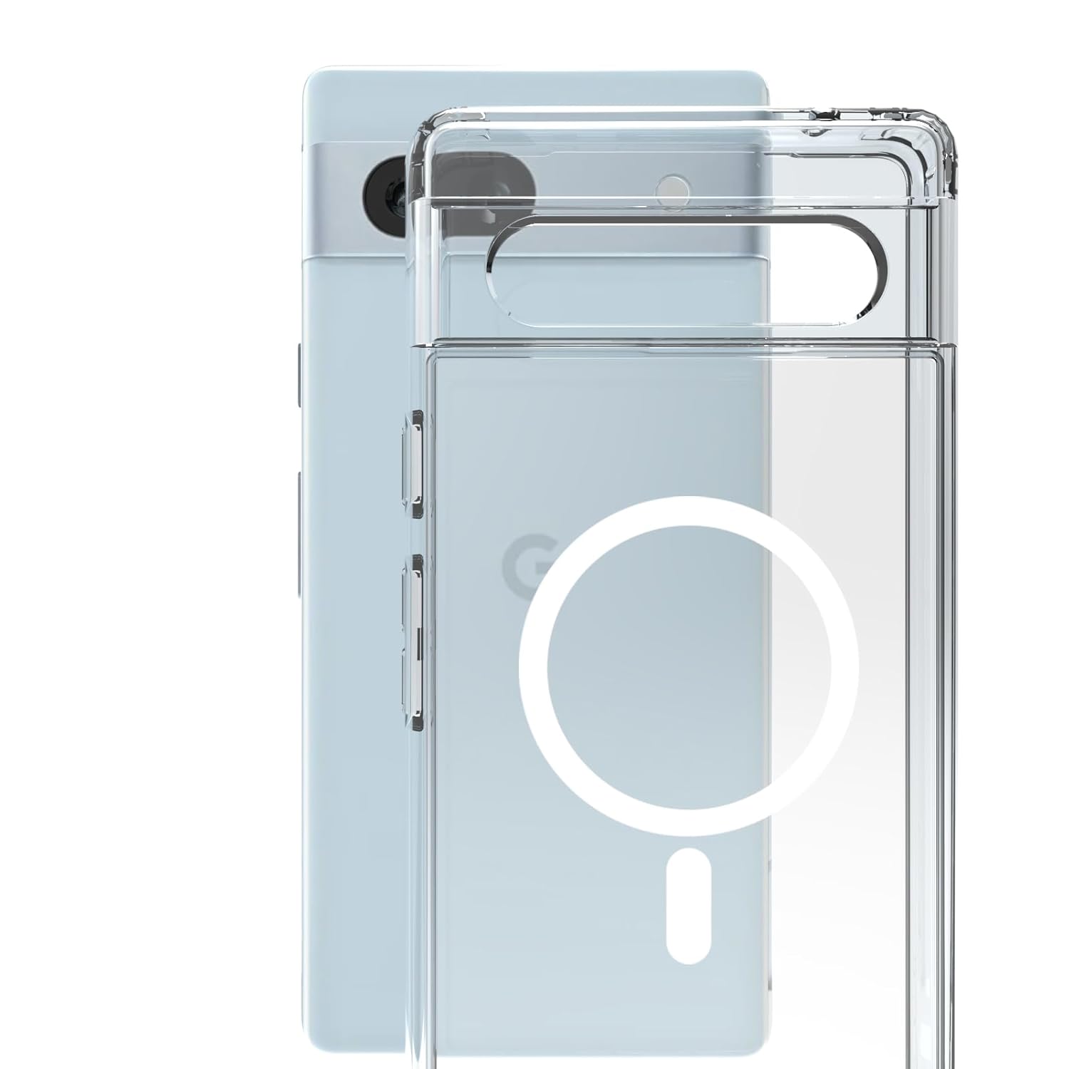 Google Pixel 7A Back Cover Case | Clear Hybrid - Clear Magnetic