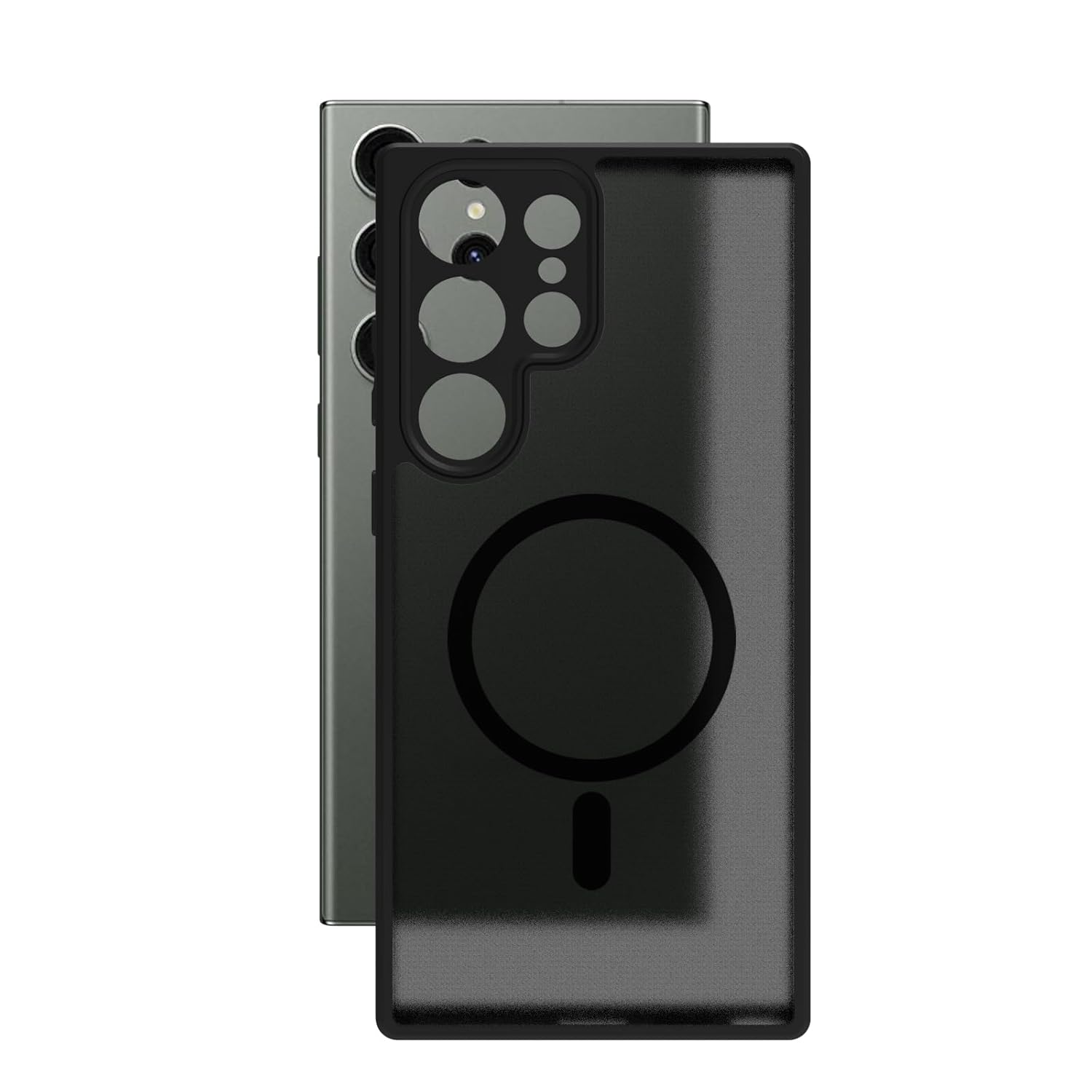 Samsung Galaxy S23 Ultra Back Cover Case | Sleek Hybrid - Matte Black Magnetic