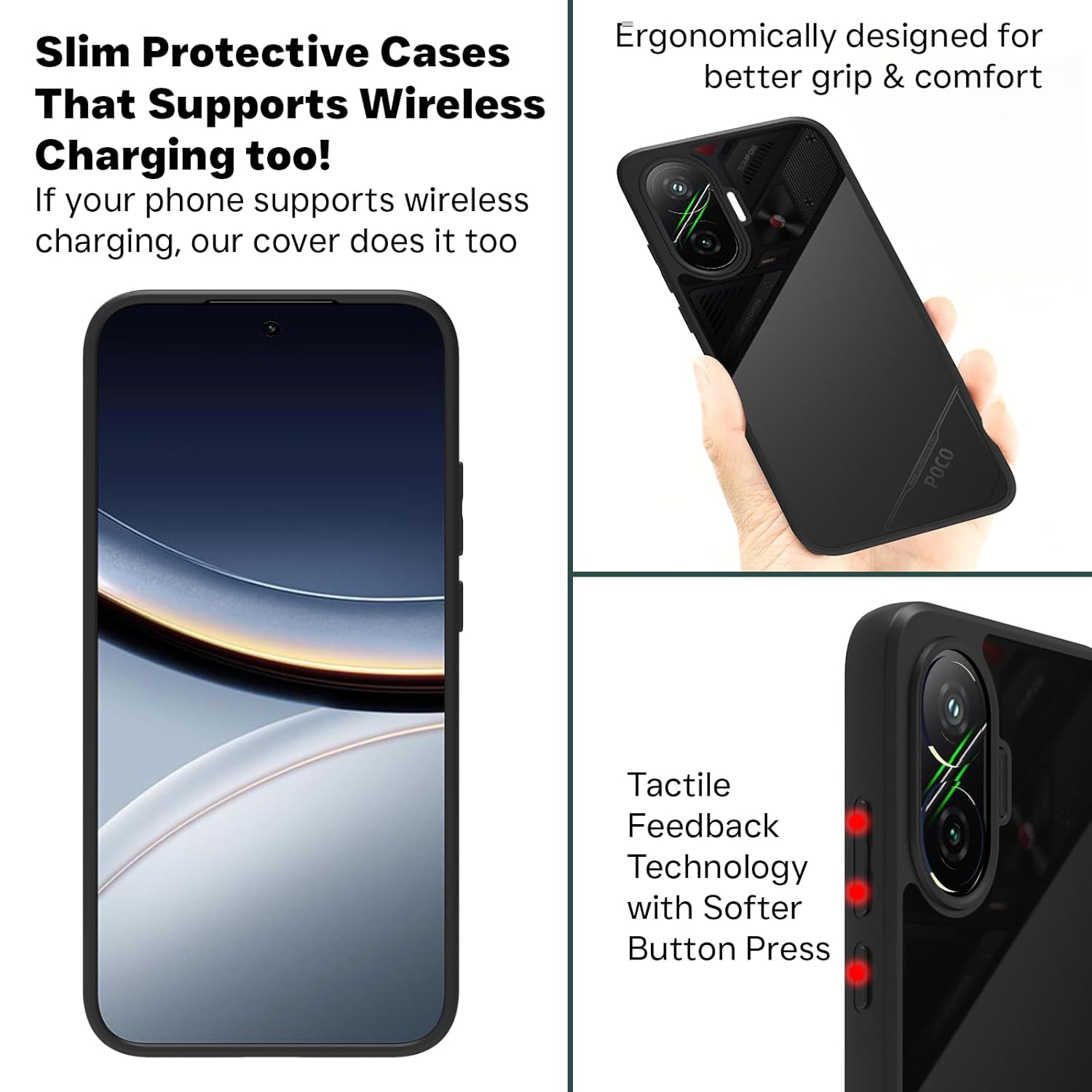 Poco F7 5G Back Cover Case | Sleek Hybrid - Matte Black