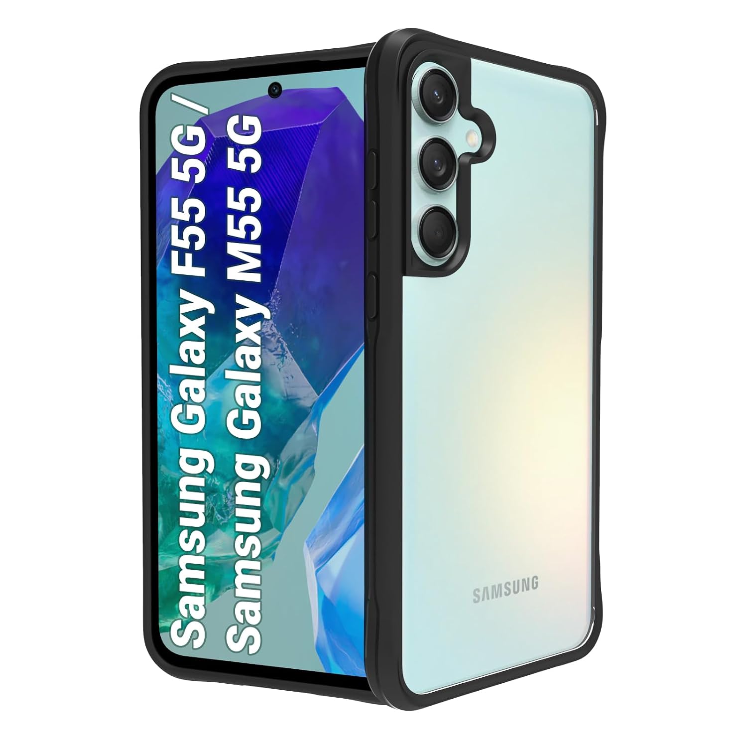Samsung Galaxy M55 5G / F55 5G / M55s 5G Back Cover Case | Tough Hybrid - Clear Black