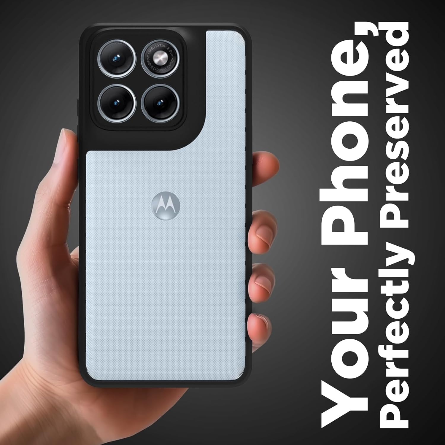 Motorola Moto Edge 70 Fusion 5G Back Cover Case | Clear Hybrid - Clear Black