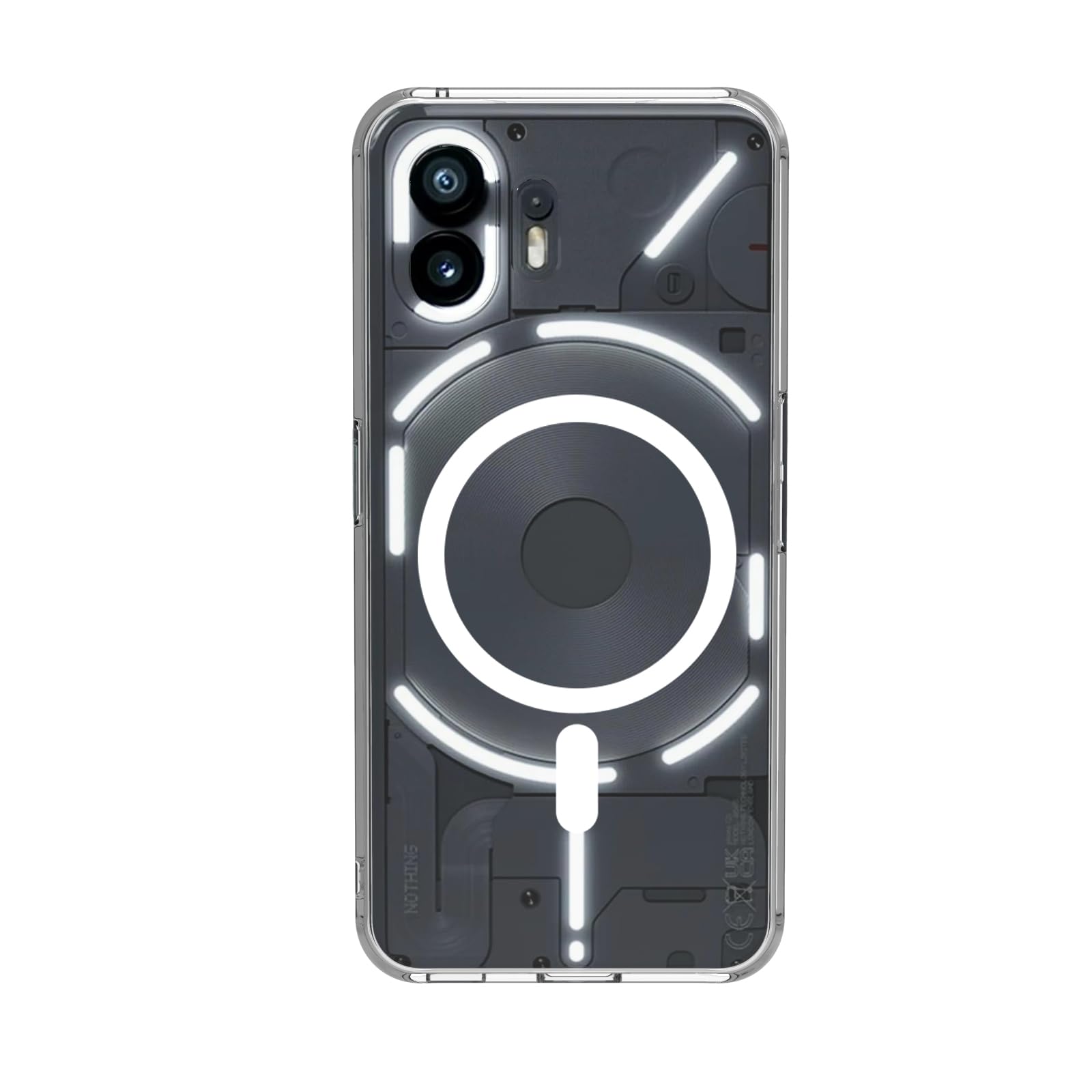 Nothing Phone 2 Back Cover Case | Clear Hybrid - Clear Smoke Magnetic