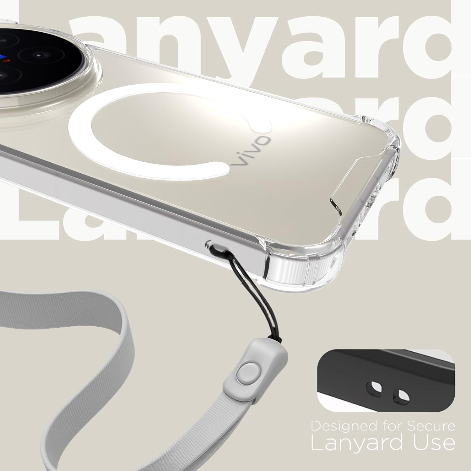 Vivo X300 Pro 5G Back Cover Case | Clear Hybrid - Clear Smoke Magnetic
