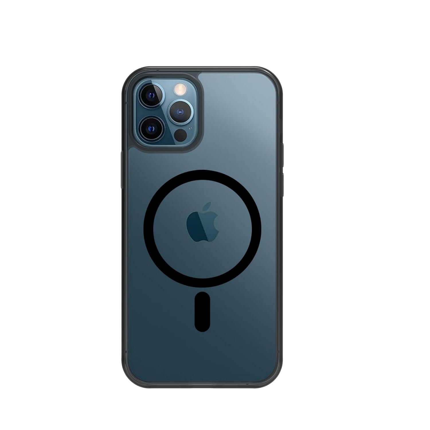 iPhone 12 / 12 Pro Back Cover Case | Clear Hybrid - Smoke Magnetic(Black)