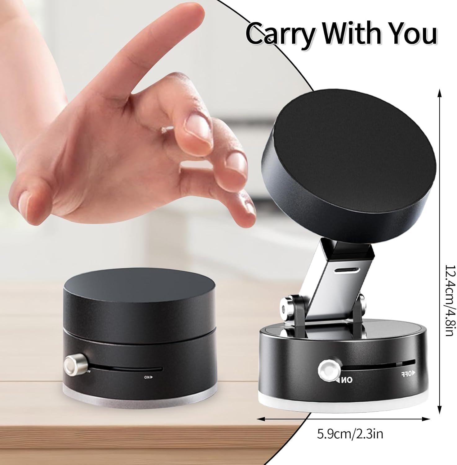 Magnetic Car Mobile Holder | Vacuum Suction Mount for Dashboard & Windshield