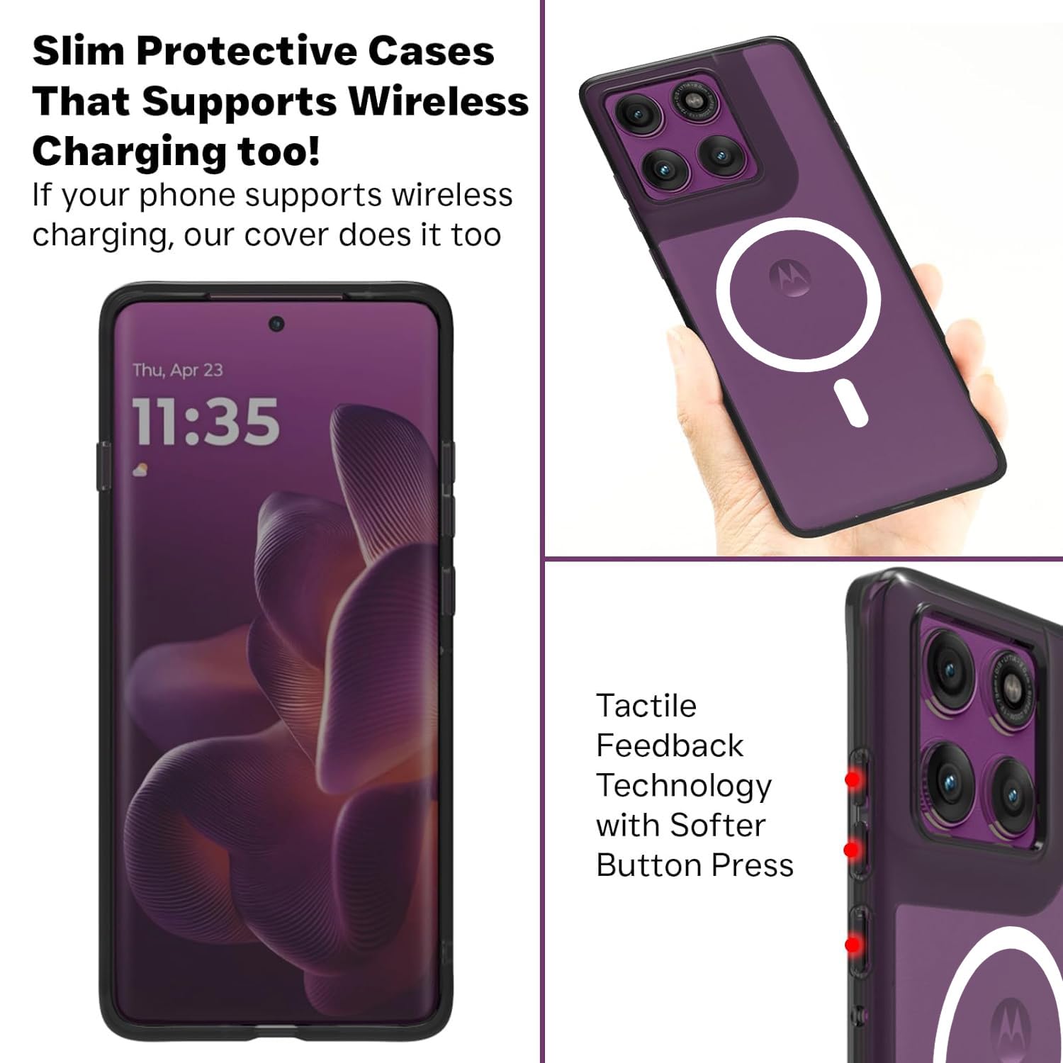 Motorola Edge 60 Pro 5G Back Cover Case | Clear Hybrid - Clear Magnetic