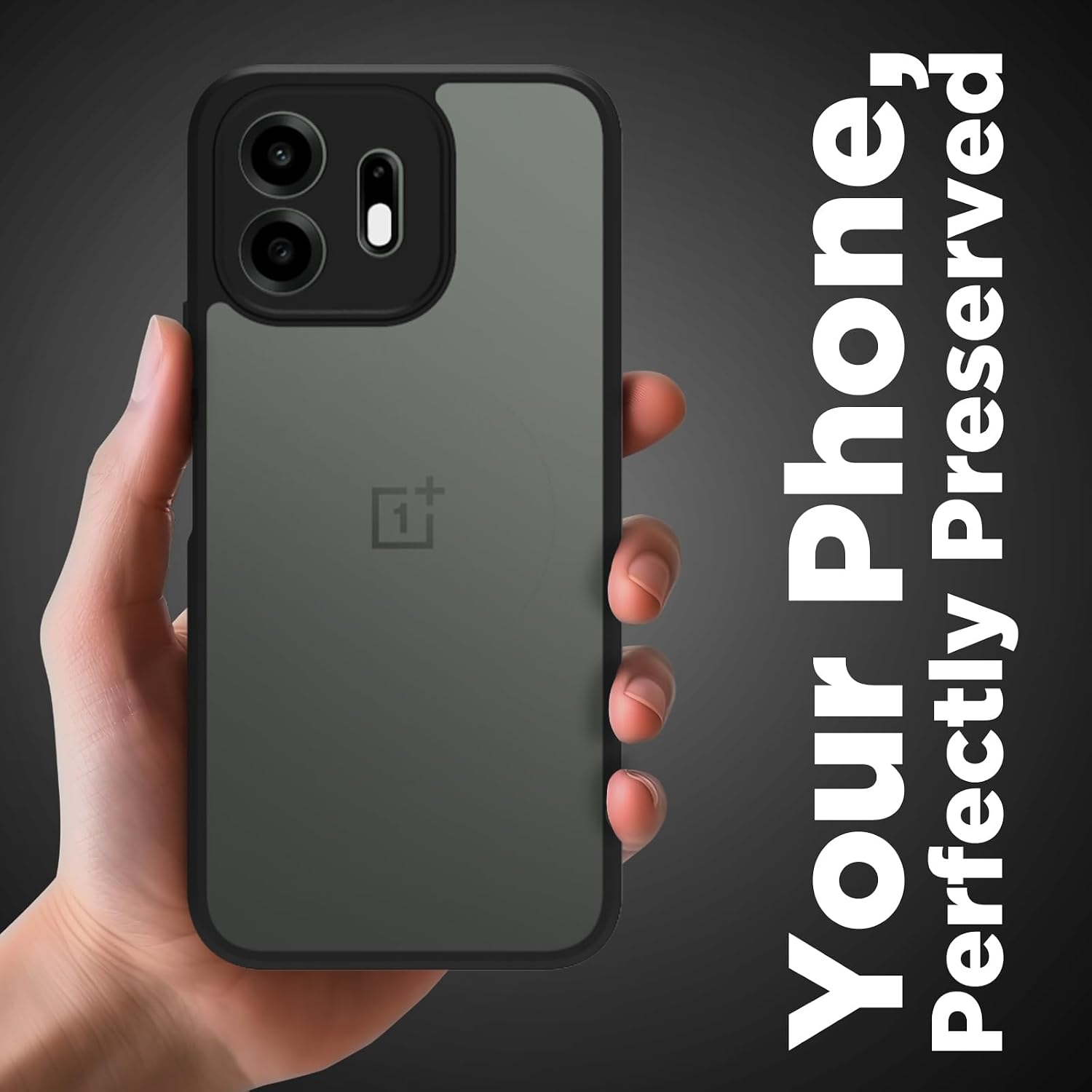 OnePlus N6 Back Cover Case | Sleek Hybrid - Clear Black