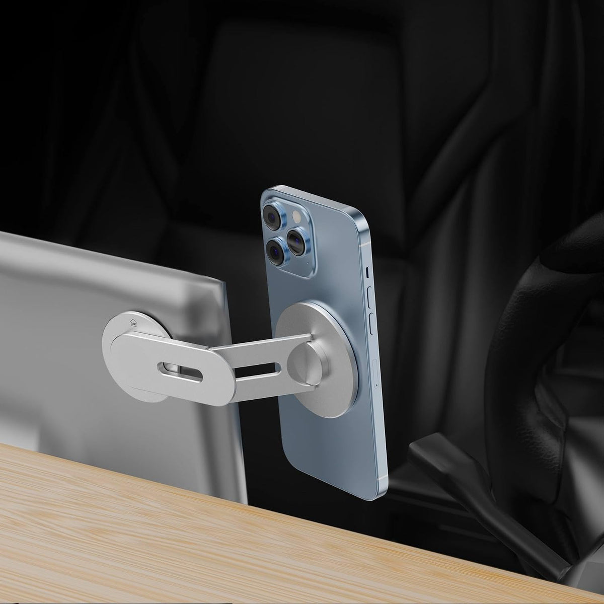Magnetic Laptop Phone Mount | Grey